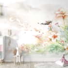 Miniatura fototapety Mädchen in einem Blumenfeld we wnętrzu pokoju dziecka