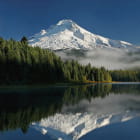 Miniatura fototapety Spiegelung eines Berges in einem See