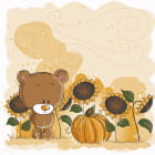 Miniatura fototapety Teddybär auf dem Feld