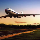 Miniatura fototapety Das Flugzeug landet