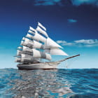 Miniatura fototapety Schiff mit weißen Segeln