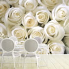 Miniatura fototapety Weiße Rose we wnętrzu kuchni