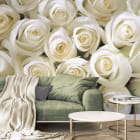 Miniatura fototapety Weiße Rose we wnętrzu salonu