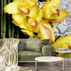 Miniatura fototapety Orchidee und Bambus we wnętrzu salonu