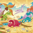 Miniatura fototapety Lustige Dinosaurier