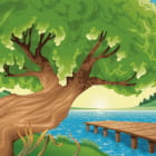Miniatura fototapety Baum am Ufer des Sees
