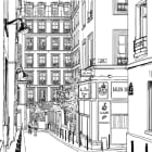 Miniatura fototapety Straßenbleistiftzeichnung