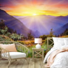 Miniatura fototapety Rosa Sonnenuntergang we wnętrzu sypialni