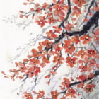 Miniatura fototapety Rote Blumen auf einem Baum