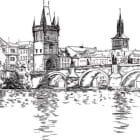 Miniatura fototapety Zeichnung der Karlsbrücke