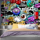 Miniatura fototapety Graffiti-Zeichnung we wnętrzu pokoju nastolatka