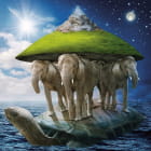 Miniatura fototapety Lande auf Elefanten und Schildkröten