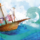 Miniatura fototapety Schiff auf den Wellen