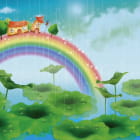 Miniatura fototapety Kleines Haus am Regenbogen
