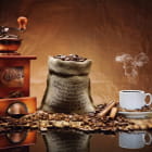 Miniatura fototapety Kaffee und Kaffeemühle
