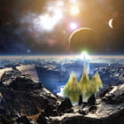 Miniatura fototapety Weltraumstadt