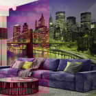 Miniatura fototapety Manhattan bei Nacht we wnętrzu salonu