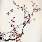 Miniatura fototapety Sakura und Vögel