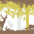 Miniatura fototapety Tiere im Herbstwald