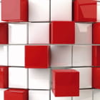 Miniatura fototapety Rote und weiße Würfel