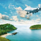Miniatura fototapety Flugzeug über den Inseln