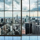 Miniatura fototapety Fenster mit Blick auf Manhattan