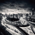 Miniatura fototapety Schwarz-weiße Großstadt