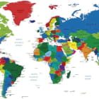 Miniatura fototapety Farbige politische Karte