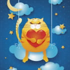 Miniatura fototapety Katze auf einer Wolke