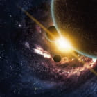 Miniatura fototapety Planeten und Sonne