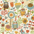 Miniatura fototapety Eulen und Blumen